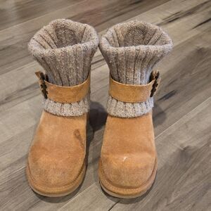 UGG Tan Winter Boots with Knit Cuff